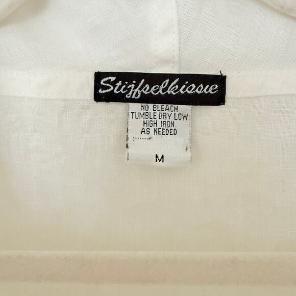 Stijfselkissie Linen Tunic Top Lagenlook Artsy Cowl Neck Asym Hem Pocket Sz M - Picture 5 of 9